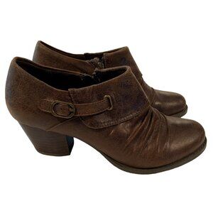 Baretraps Shoes Womens Western Stacked Heel Ankle Bootie Brown Rilah Size 7 M